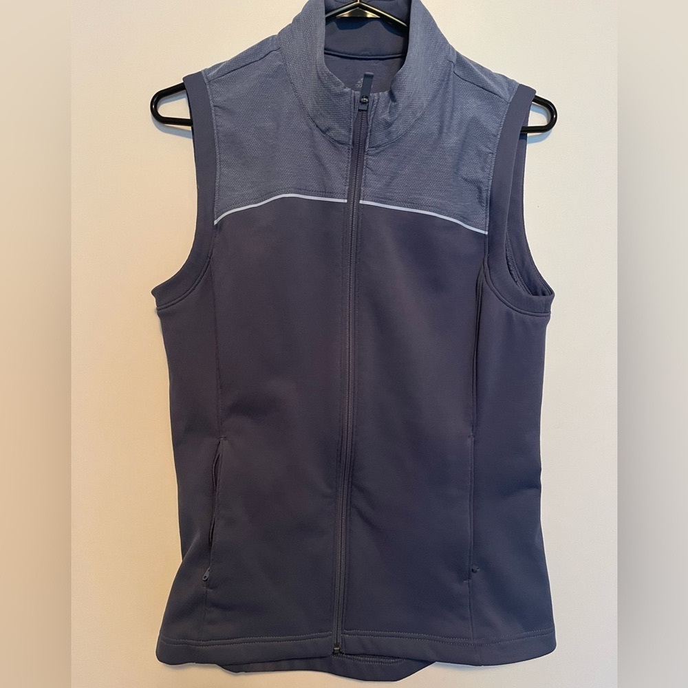 Adidas Ladies Go-to-Zip Vest Blue Tech Ink (Size:Small)